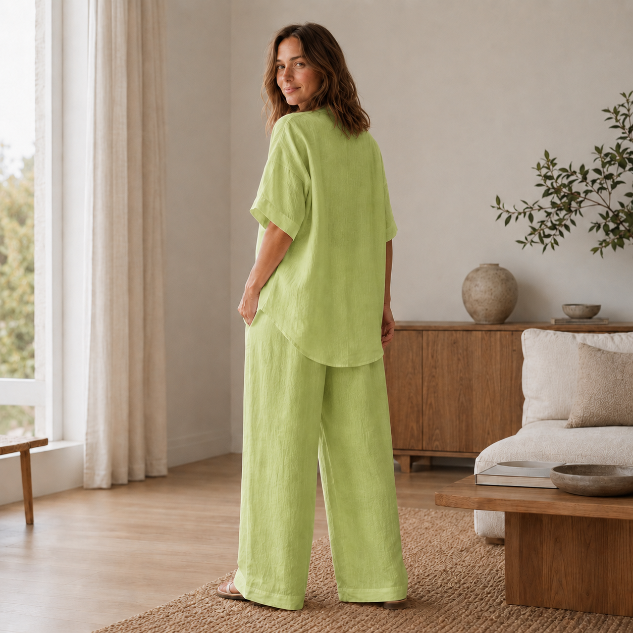 Loungewear-Set Lina – Bluse & weite Hose