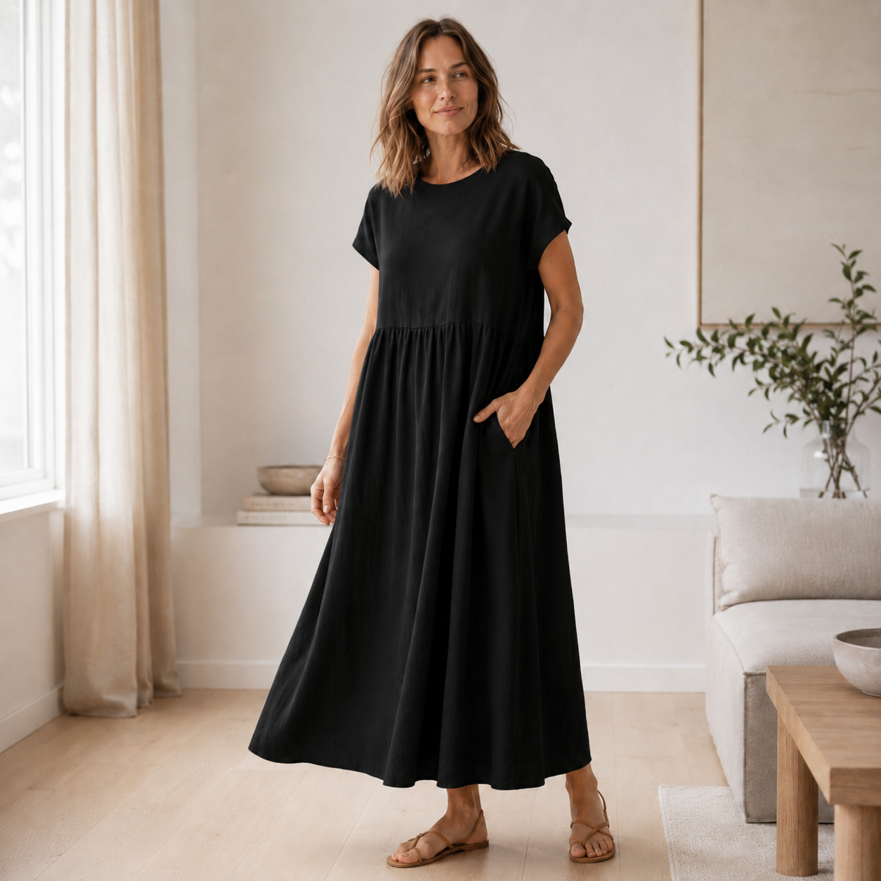 Sommerkleid Annika – Weite A-Linie mit Taschen