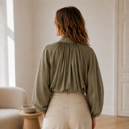 Oversize-Hemdbluse Lotte – Puffärmel & Ballonsaum