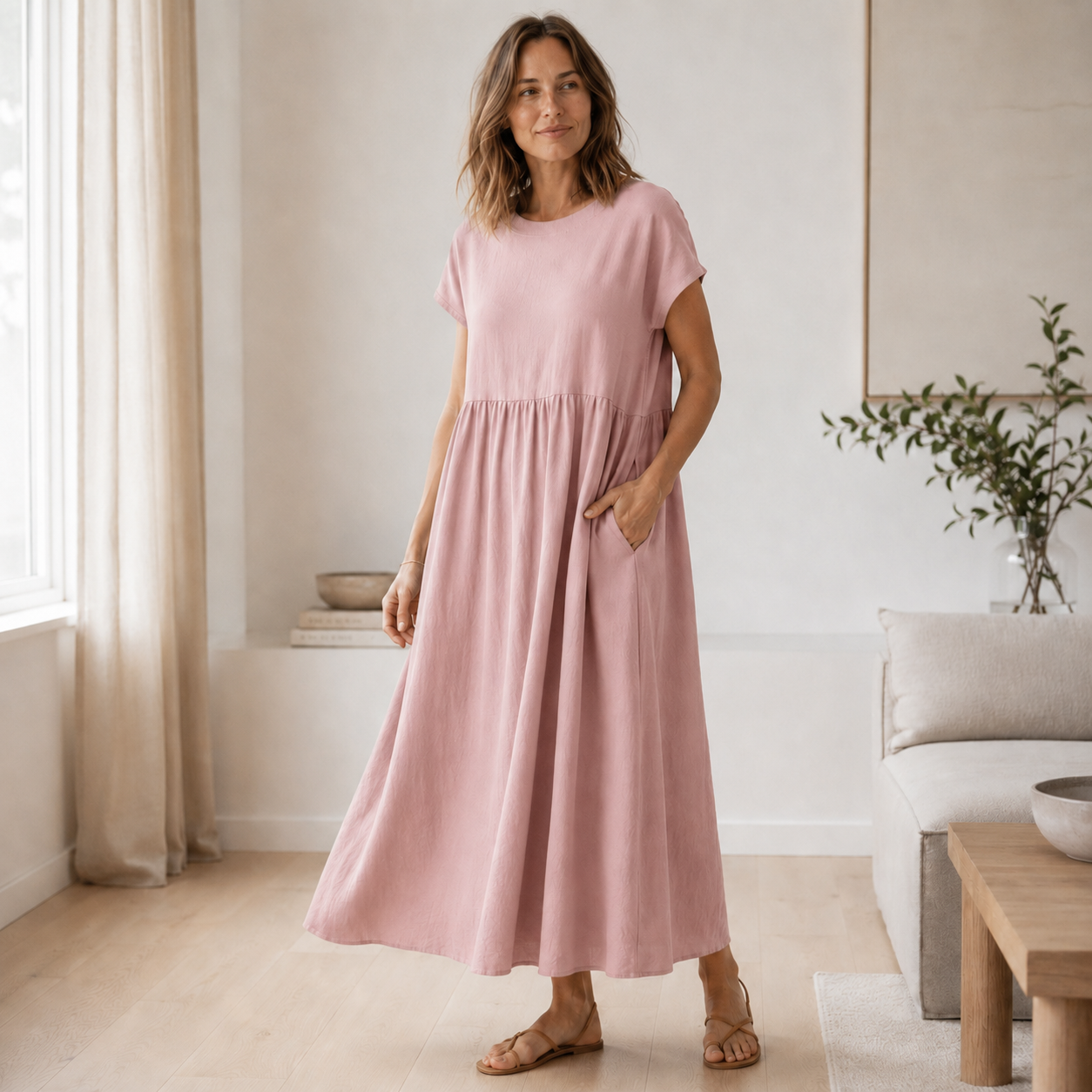 Sommerkleid Annika – Weite A-Linie mit Taschen