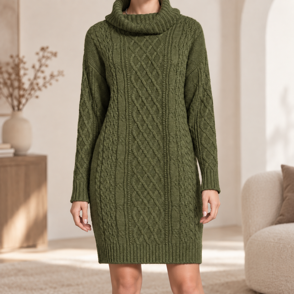 Strickkleid Renate – Knielang in Curvy-Größen
