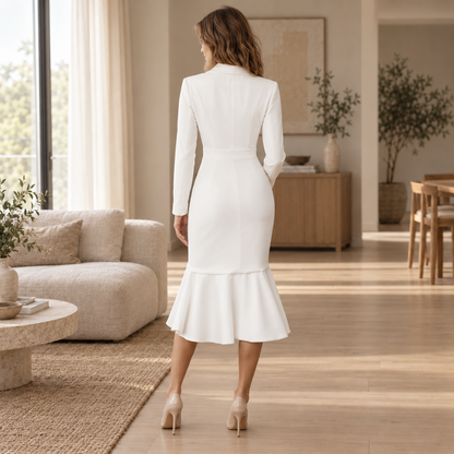 Fischschwanzkleid Elke – Eleganter Reverskragen