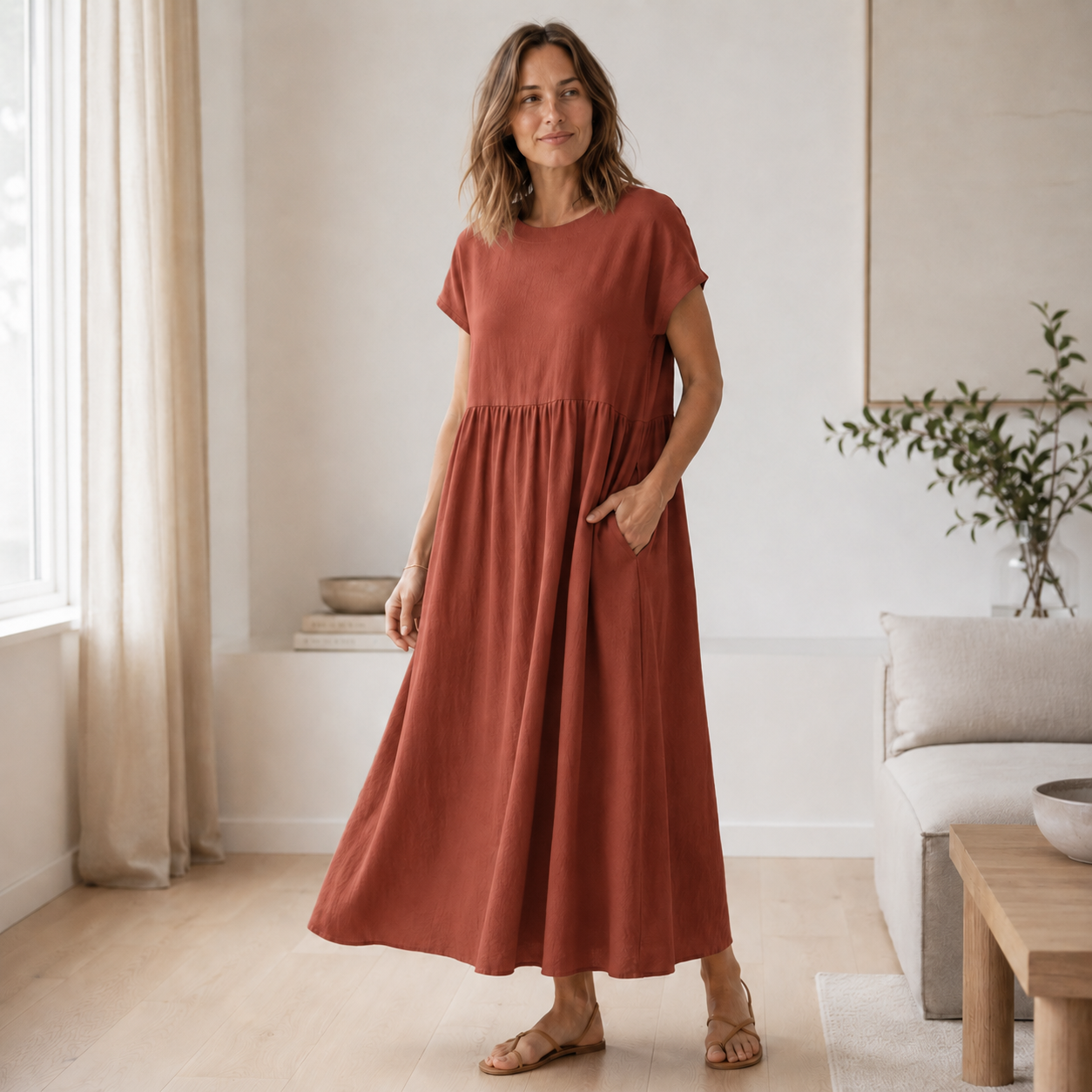Sommerkleid Annika – Weite A-Linie mit Taschen