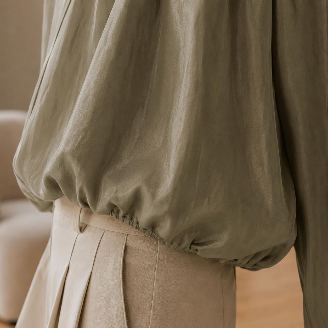 Oversize-Hemdbluse Lotte – Puffärmel & Ballonsaum