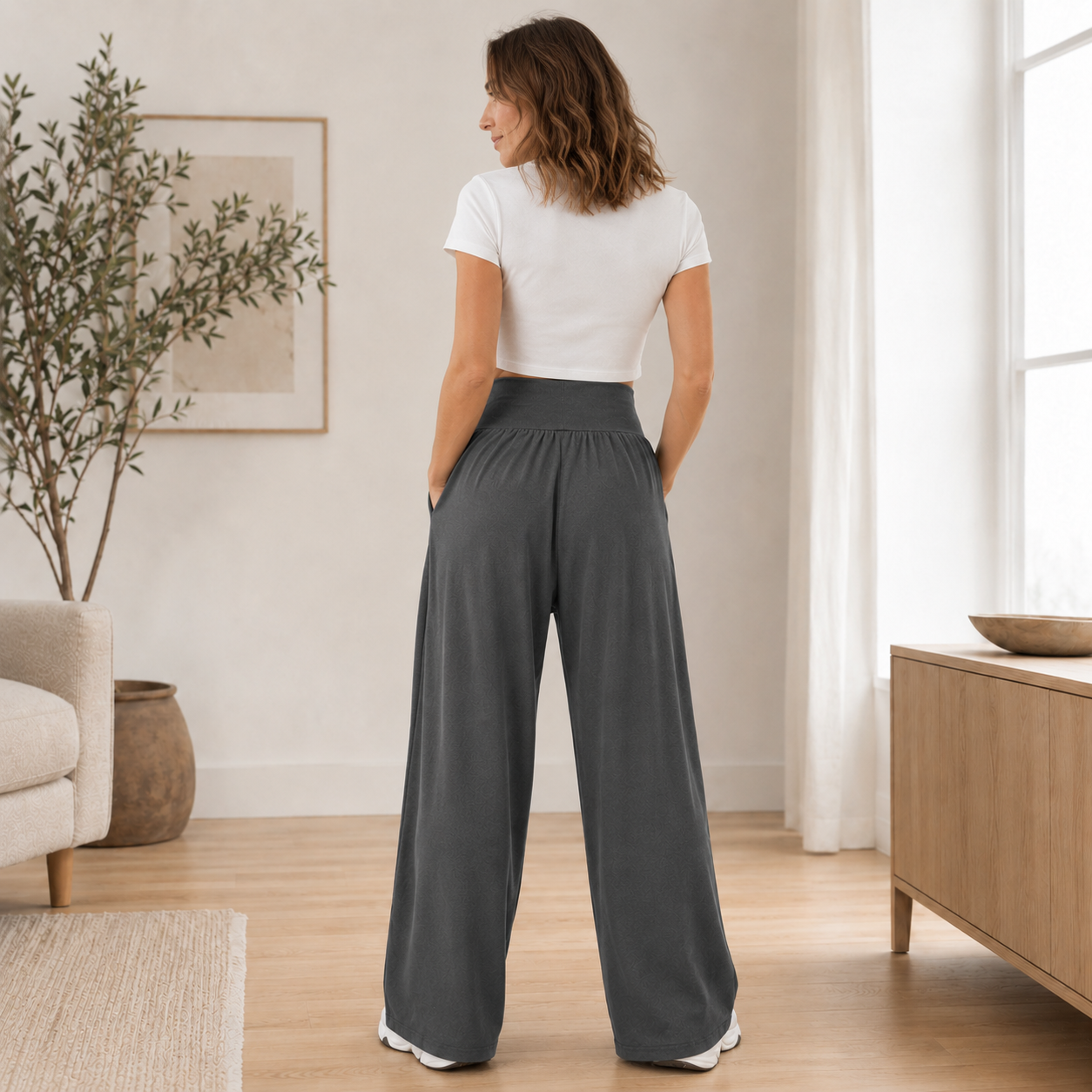 Weite Hose Saga – High-Waist mit fließendem Bein