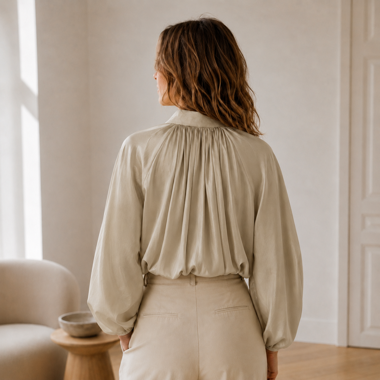 Oversize-Hemdbluse Lotte – Puffärmel & Ballonsaum