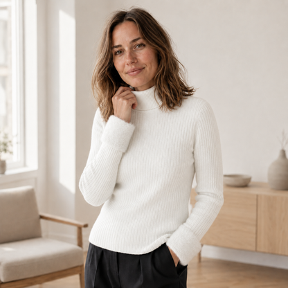 Rollkragenpullover Ida – Thermo-Feinstrick mit Innenfleece