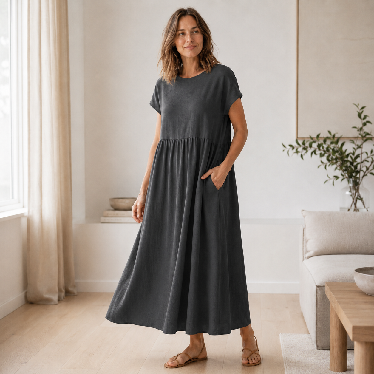 Sommerkleid Annika – Weite A-Linie mit Taschen