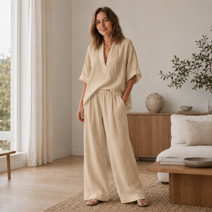 Loungewear-Set Lina – Bluse & weite Hose