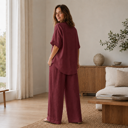 Loungewear-Set Lina – Bluse & weite Hose