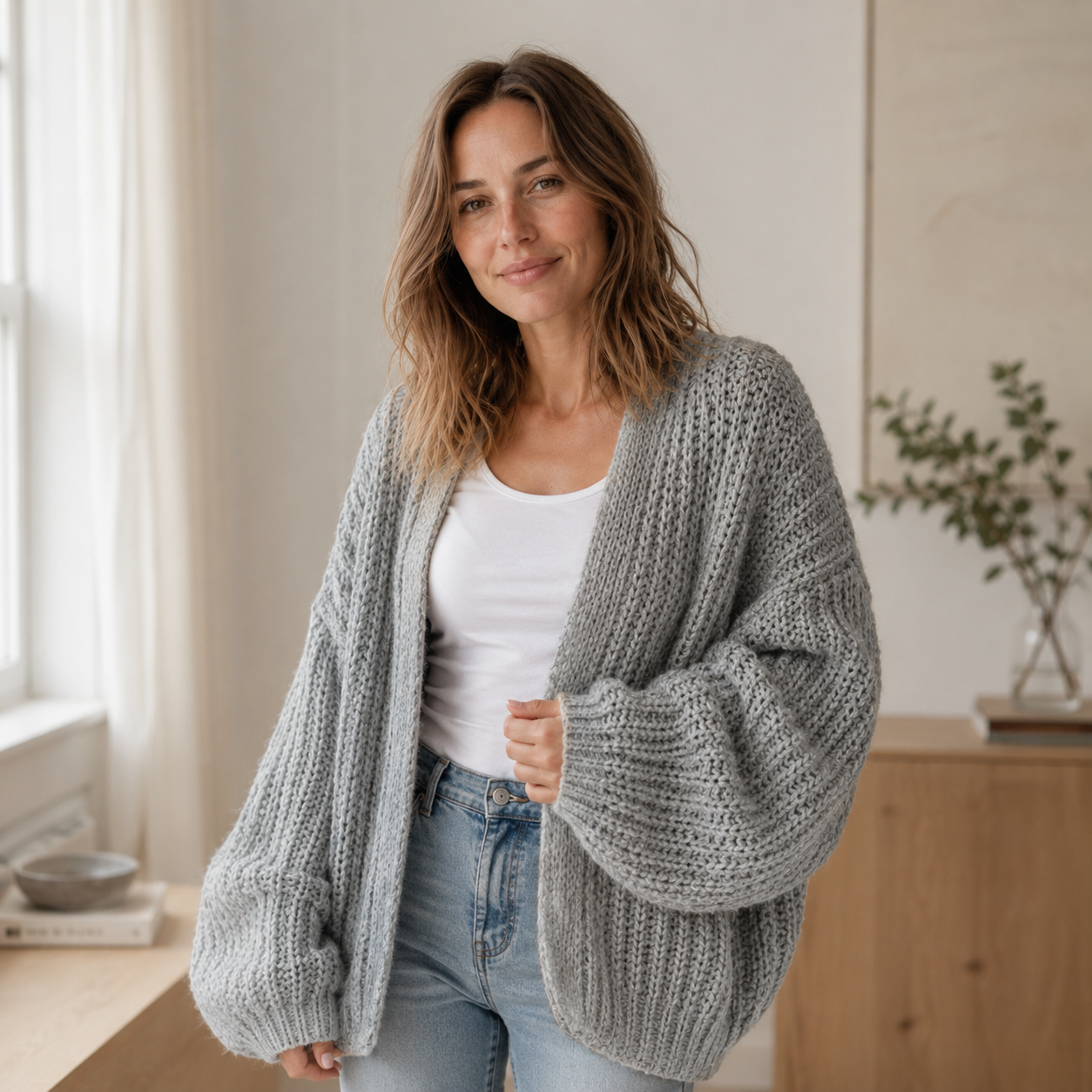 Grobstrick-Cardigan Maja – Oversized & Offen