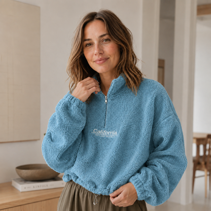 Teddy-Halfzip Romi – cropped & kuschelweich