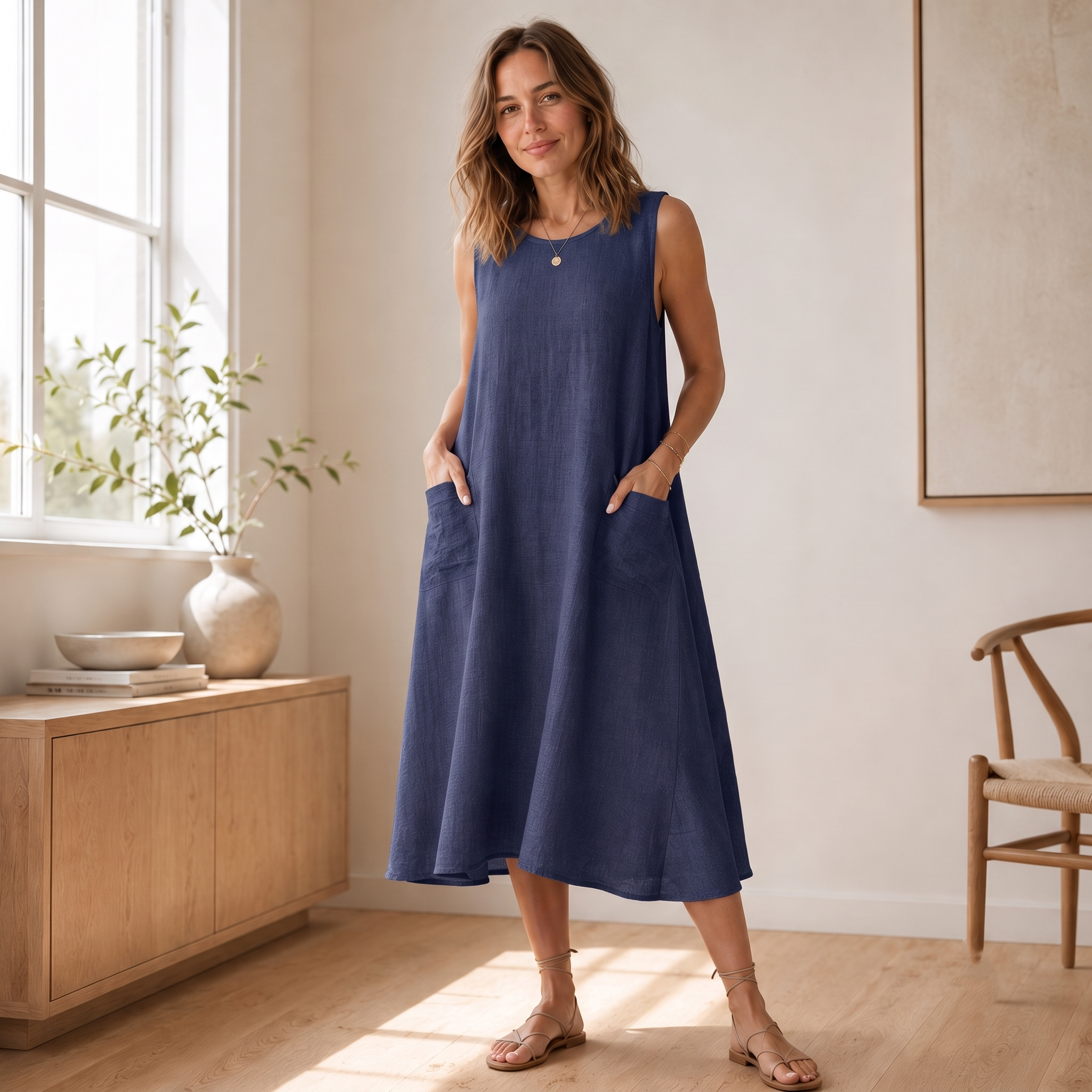 Sommerkleid Wilma – Ärmellos im A-Linien-Schnitt