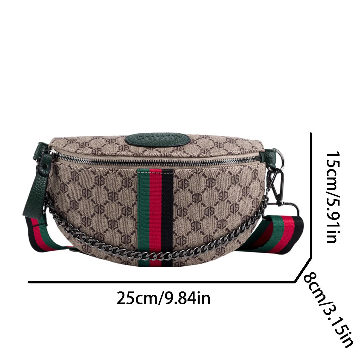 Gürteltasche Romy – Streifen-Muster mit Kette