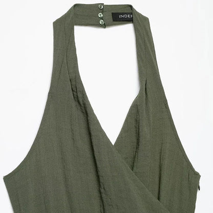 Wickelkleid Freya – Halter-Ausschnitt mit Gürtel