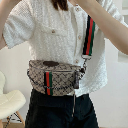 Gürteltasche Romy – Streifen-Muster mit Kette
