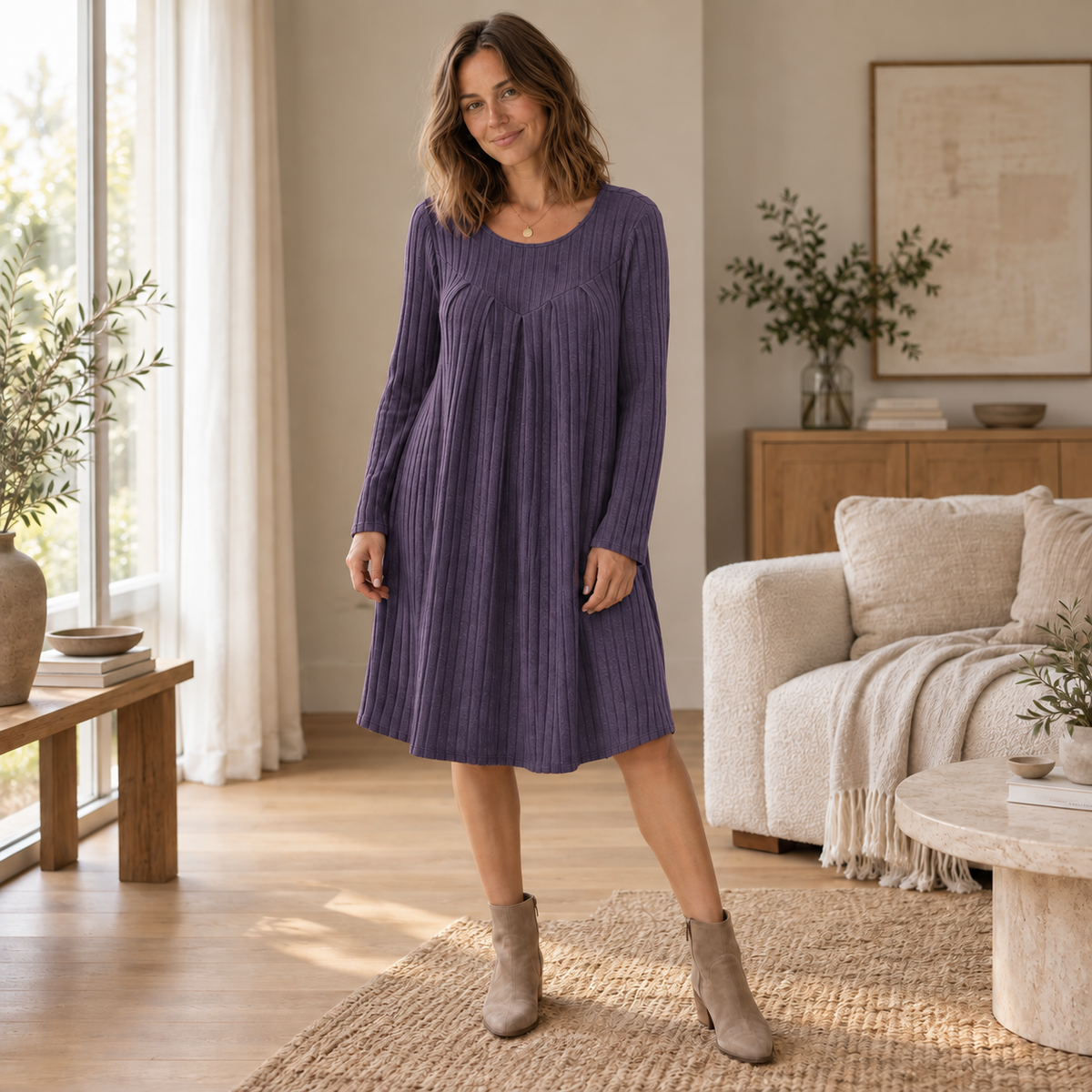 Strickkleid Beatrix – Patchwork in Curvy-Größen