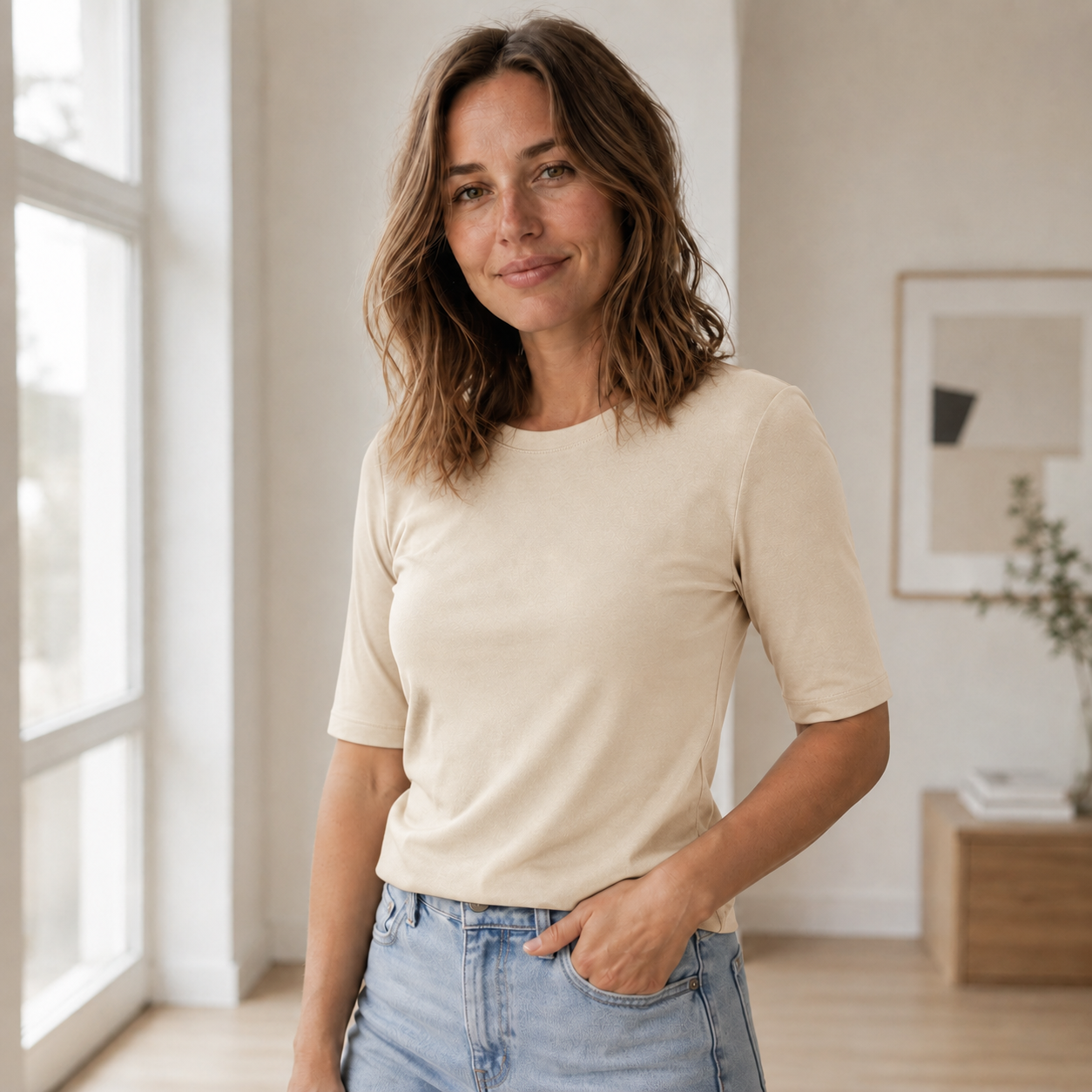 Basic-Shirt Edda – Figurnah & weich geschnitten