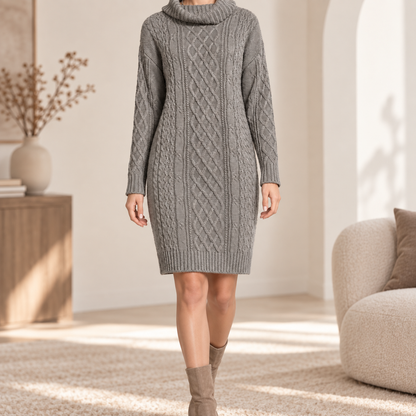 Strickkleid Renate – Knielang in Curvy-Größen