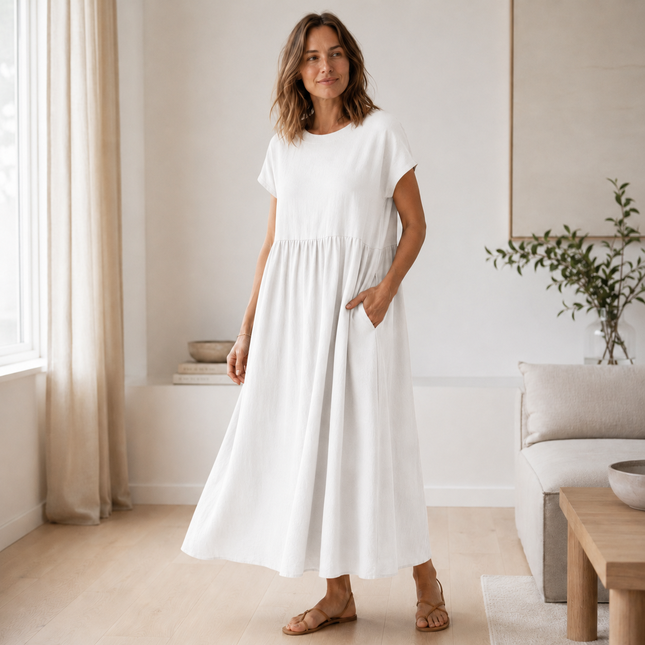 Sommerkleid Annika – Weite A-Linie mit Taschen