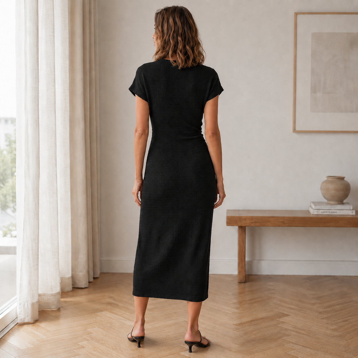 Midikleid Idun – Geknotet mit Beinschlitz