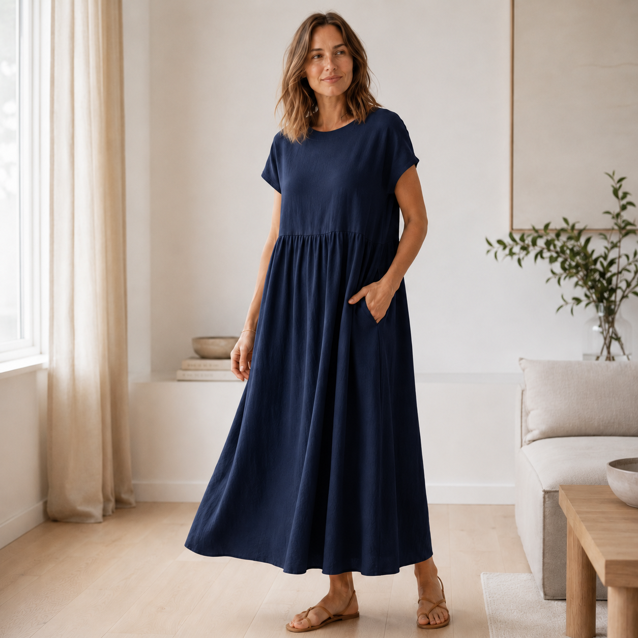 Sommerkleid Annika – Weite A-Linie mit Taschen