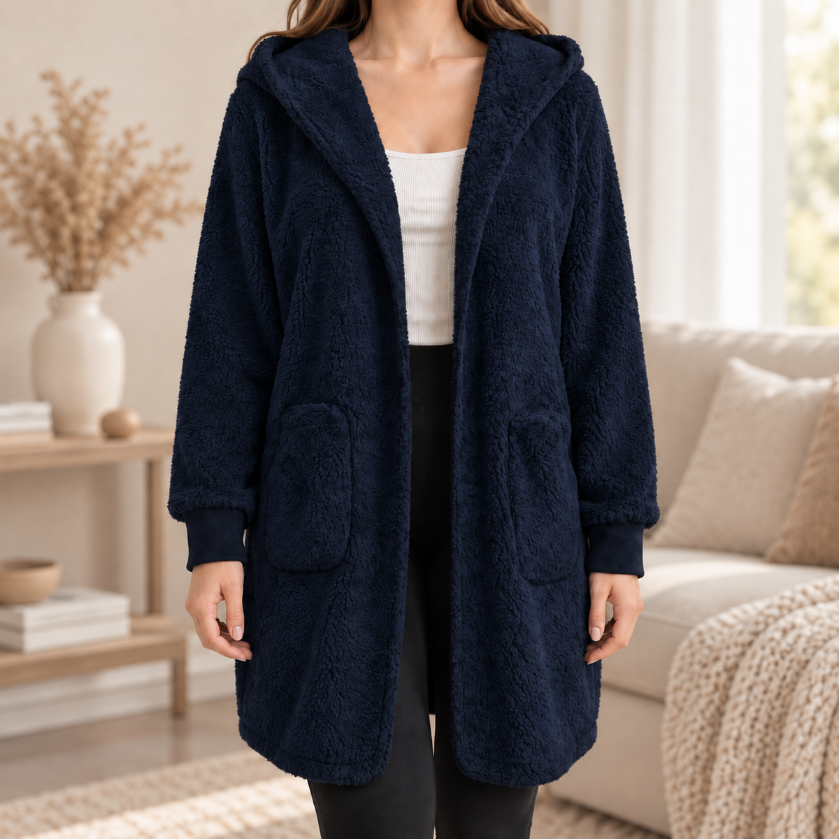 Hoodie-Cardigan Imke – Lang mit Kapuze