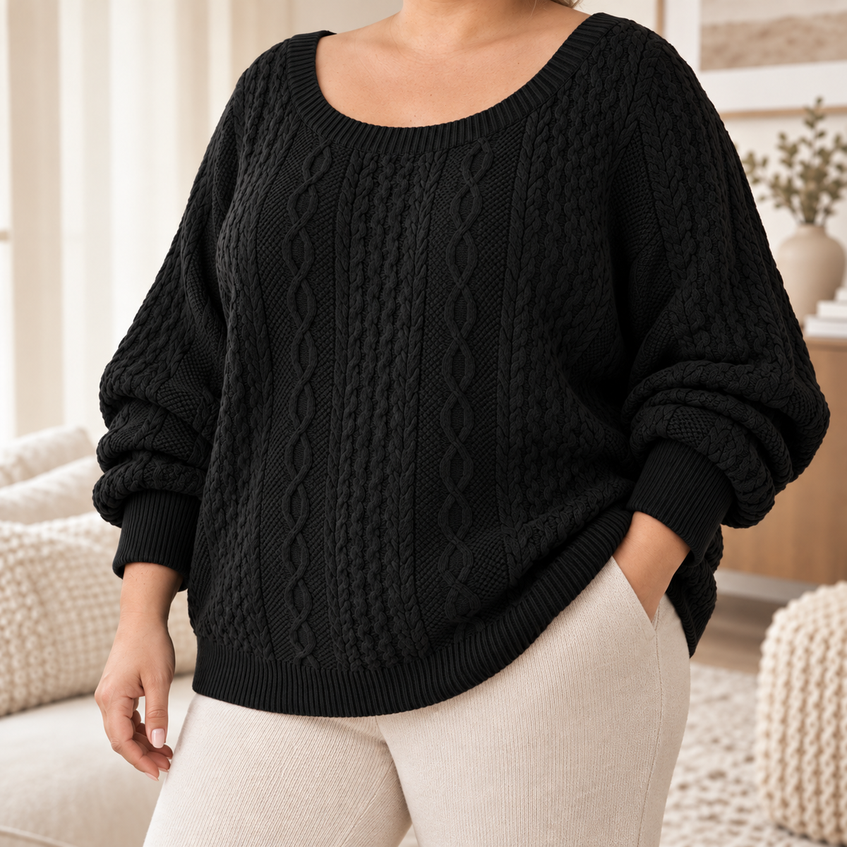 Grobstrick-Pullover Gudrun – Chunky in Curvy-Größen