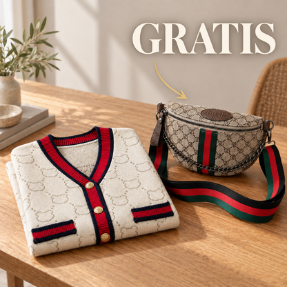 Strickcardigan Jule – V-Ausschnitt mit Goldknöpfen