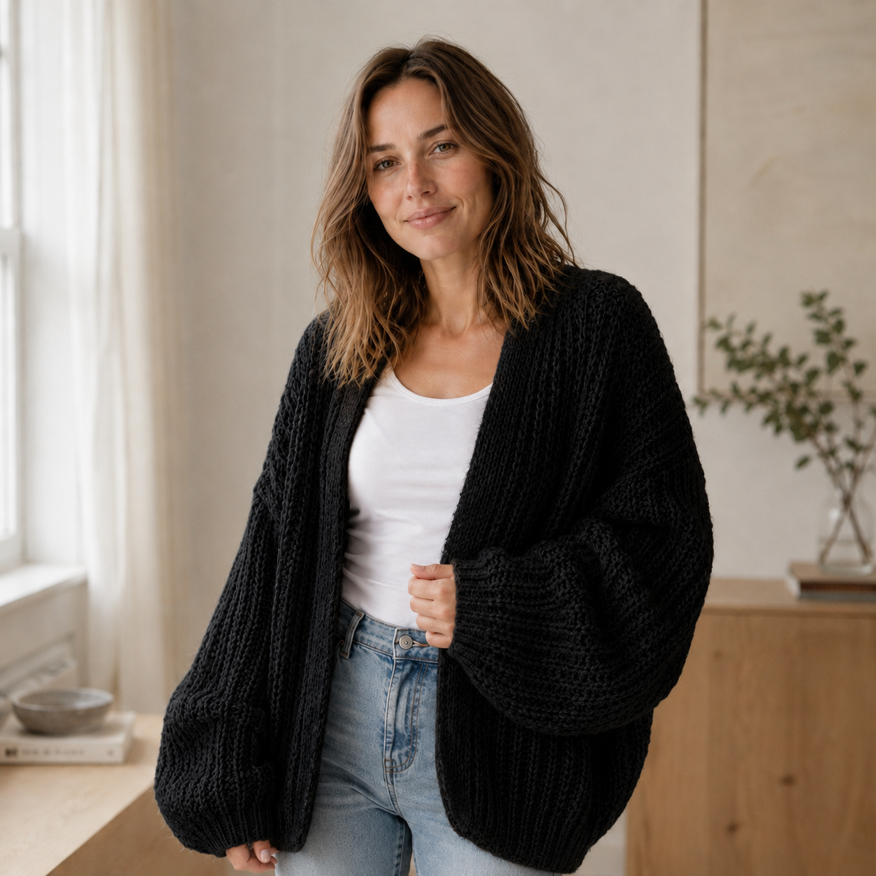 Grobstrick-Cardigan Maja – Oversized & Offen