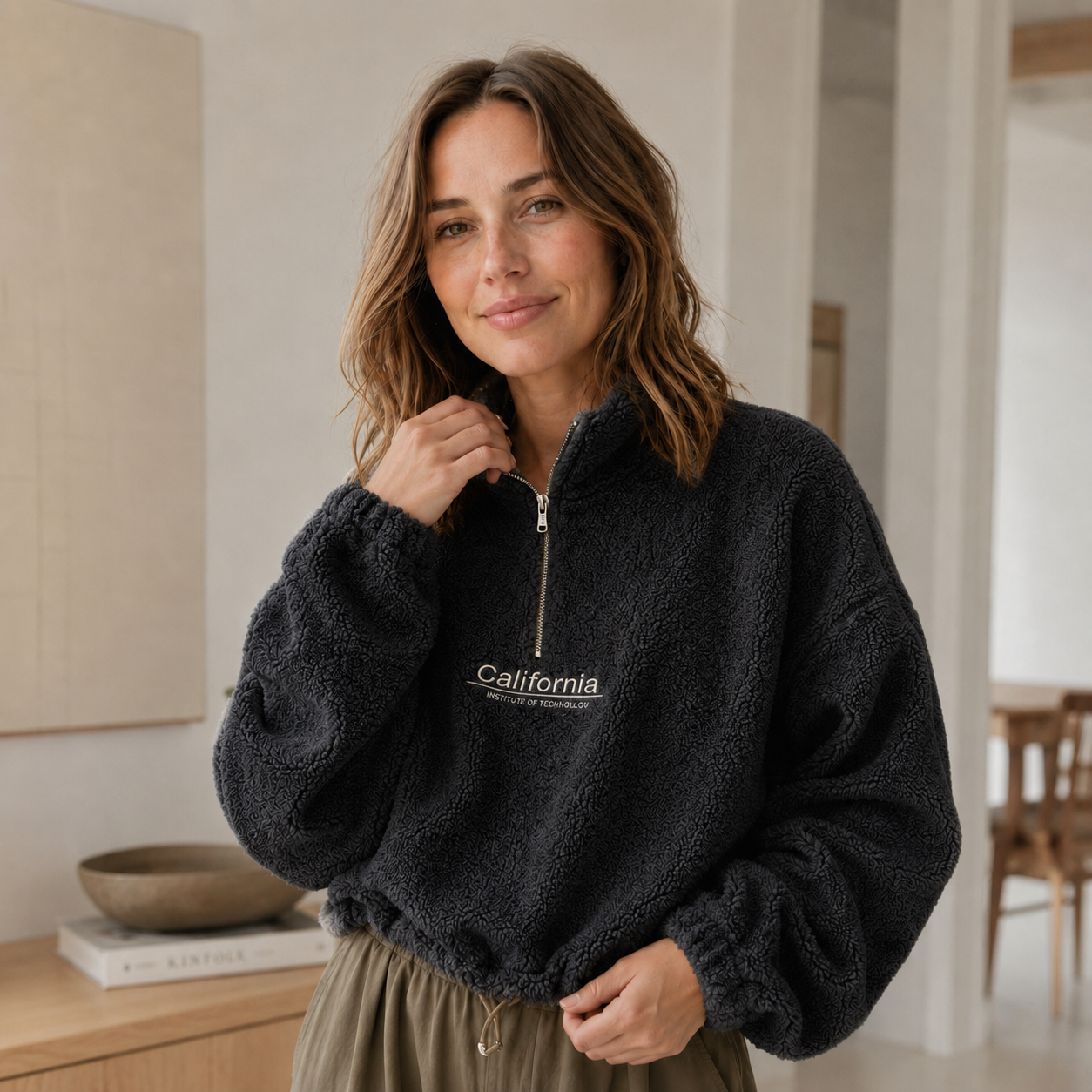 Teddy-Halfzip Romi – cropped & kuschelweich