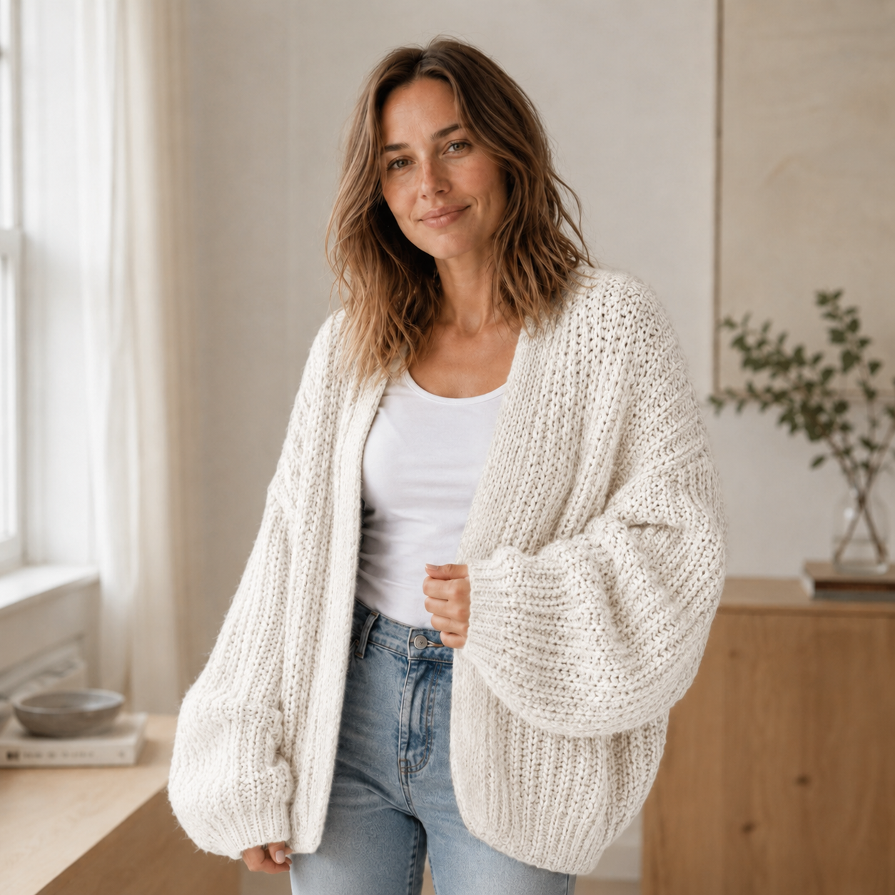Grobstrick-Cardigan Maja – Oversized & Offen