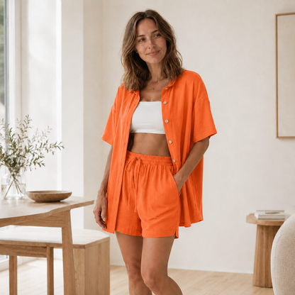 Loungewear-Set Nea – Oversized-Hemd & Shorts
