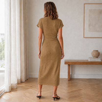 Midikleid Idun – Geknotet mit Beinschlitz