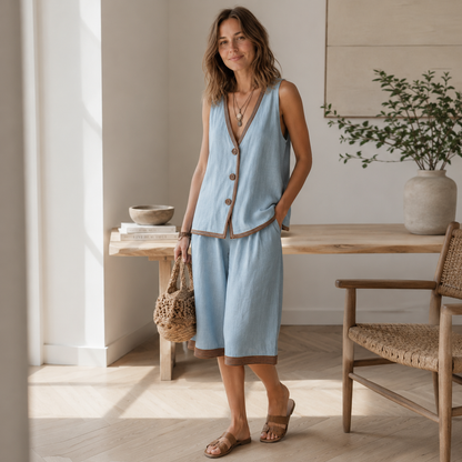 Loungewear-Set Ronja – Weste & weite Shorts