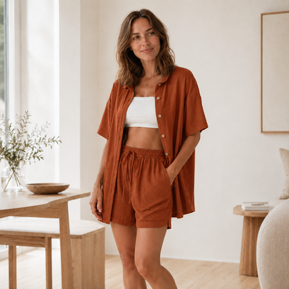 Loungewear-Set Nea – Oversized-Hemd & Shorts
