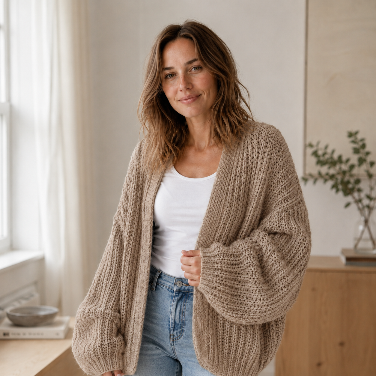 Grobstrick-Cardigan Maja – Oversized & Offen