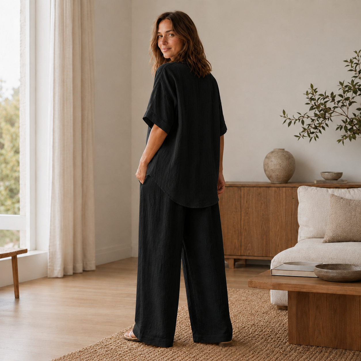 Loungewear-Set Lina – Bluse & weite Hose