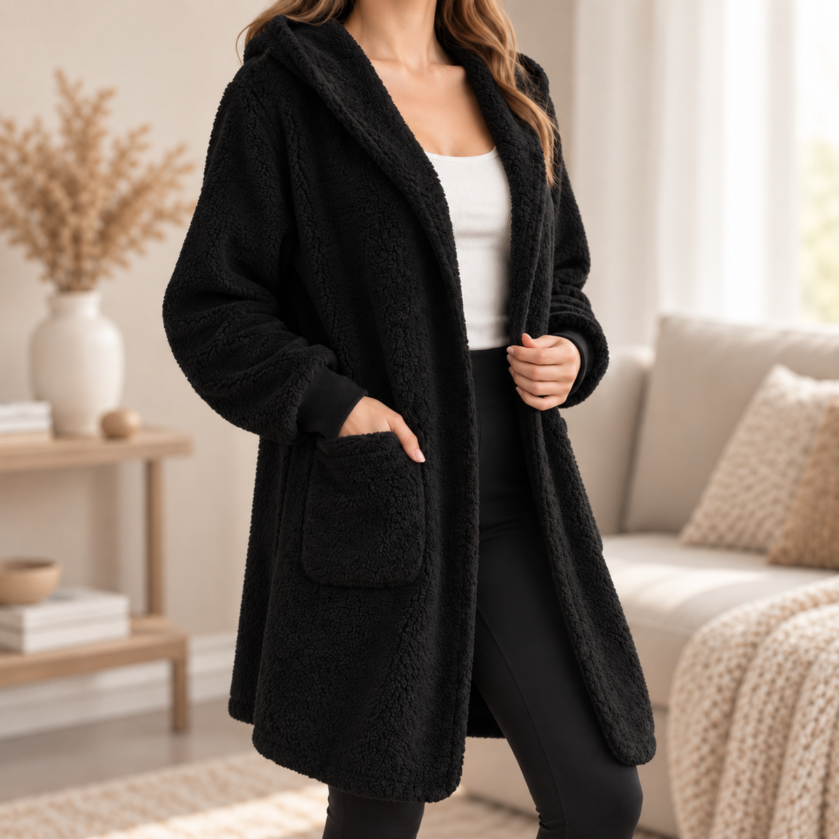 Hoodie-Cardigan Imke – Lang mit Kapuze
