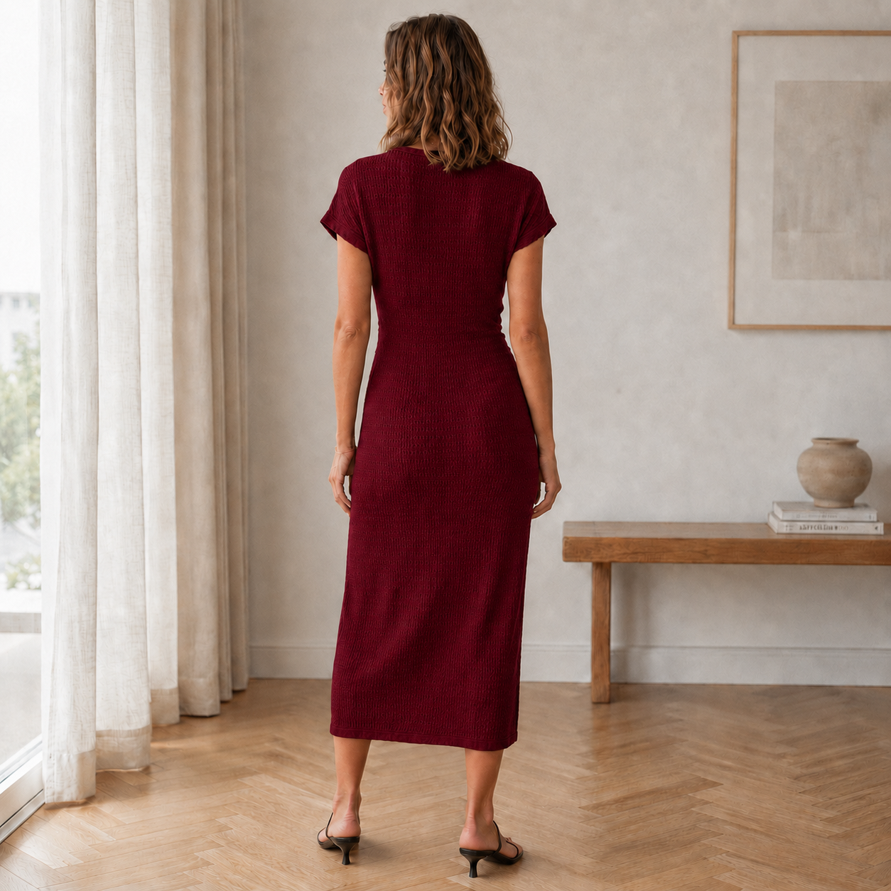 Midikleid Idun – Geknotet mit Beinschlitz