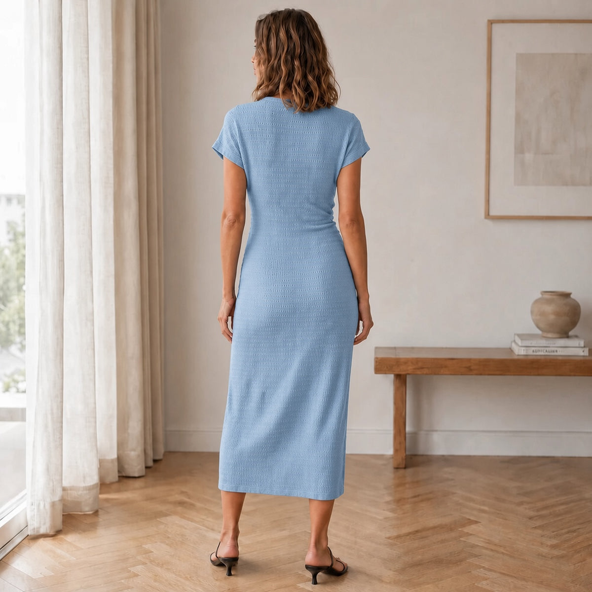Midikleid Meike – Geknotet mit Beinschlitz
