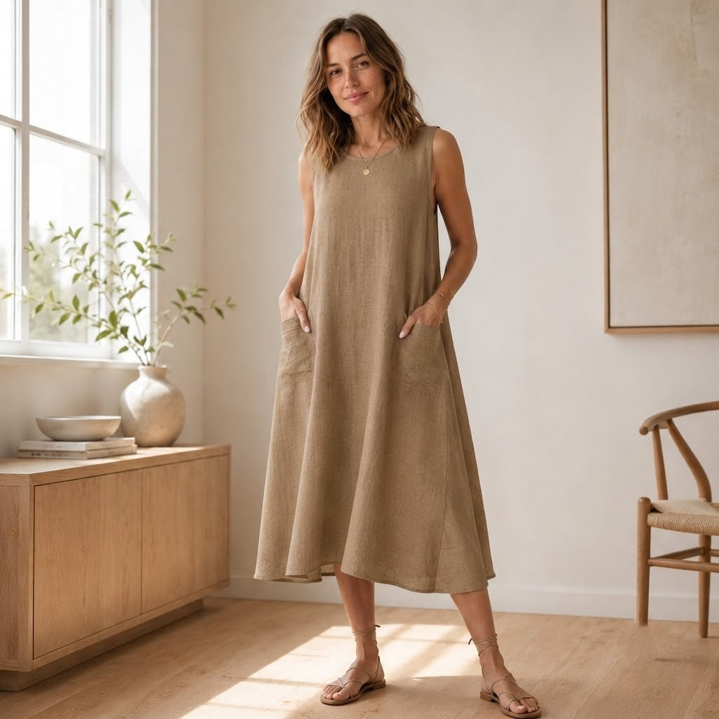 Sommerkleid Wilma – Ärmellos im A-Linien-Schnitt